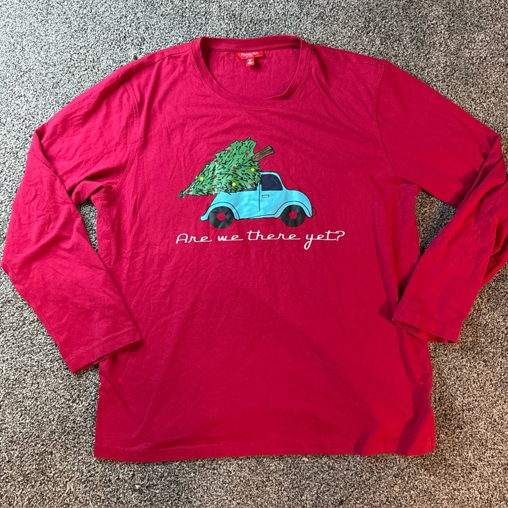 Family PJs Macy’s “Are We There Yet?” XL Long Sleeve Top Shirt Men Christmas